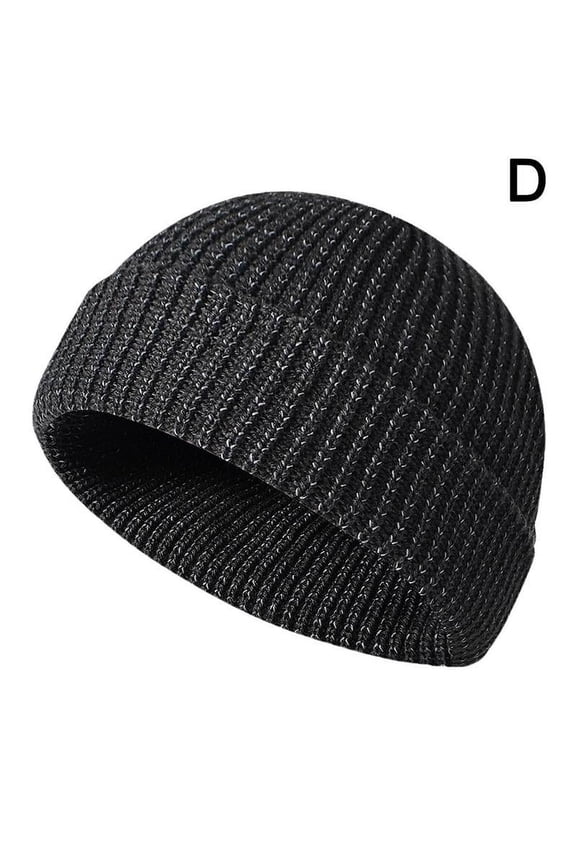 Reflective Silk Knitted Hat Winter Warm Night Running Cycling Walking Casual Caps For Men Women Beanie Hats Unisex Caps (Gray)