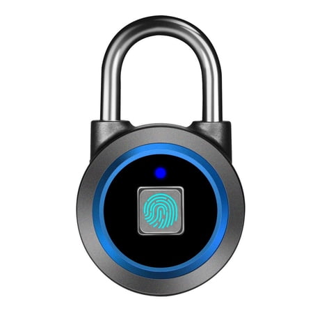 GRNSHTS Smart Padlock, Fingerprint Smart Keyless Waterproof Bluetooth Lock APP Control Security Anti-Theft Padlock, Bluetooth Door Lock (Blue)