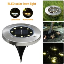 GRNSHTS Solar Ground Lights,8 LED Garden Lights Patio Disk Lights In-Ground Outdoor Landscape Lighting for Lawn Patio Pathway Yard Deck Walkway (White Light)