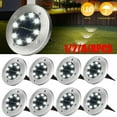 thumbnail image 1 of GRNSHTS Solar Ground Lights 8 LED, IP68 Waterproof Solar Garden Lights Outdoor, LED Solar Powered Disk Lights, Solar Landscape Lighting for Walkway Driveway Path Yard Patio Lawn (2pcs White), 1 of 8