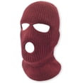 thumbnail image 1 of GRNSHTS Unisex 3 Hole Winter Knitted Mask, Outdoor Sports Full Face Cover Ski Mask Warm Knit Balaclava for Adult (Maroon), 1 of 6