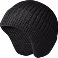 thumbnail image 1 of GRNSHTS Unisex Cuff Knit Beanie for Men Women, Skull Cap Winter Hats Ear Covers Headwear (Black), 1 of 6