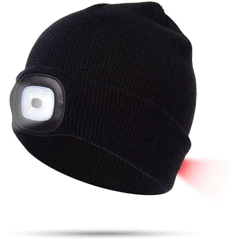 USB Rechargeable LED Beanie Hat with Light, 3 Brightness Levels, Unisex Winter Sinhoon Unisex LED Beanie Hat with Light, Gifts for Men  main image 4