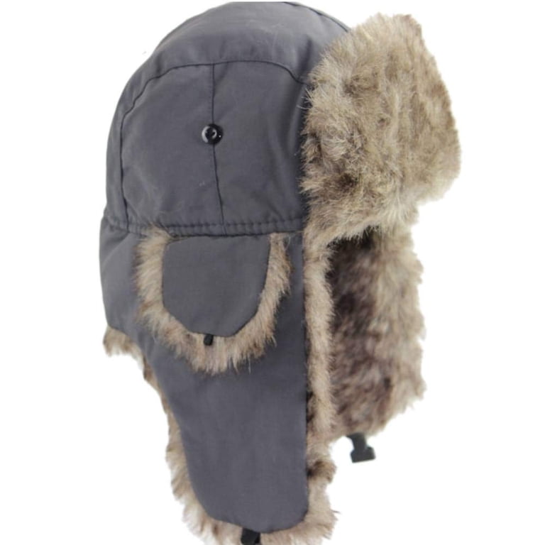 Faux Fur Trapper Hat Unisex Winter Warm Aviator Style Waterproof Windproof HEYANN Brown Winter Trapper Hat Faux Fur Hat for Men Warm  main image 2