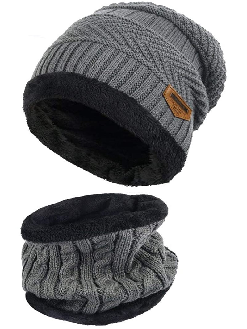 Fleece Lined Waterproof Beanie Winter Hat Thermal Knit Skull Cap Unisex Winter Windproof Skull Cap Helmet Liner for Men Women  main image 2
