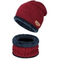 thumbnail image 1 of GRNSHTS Warm Winter Beanie Hat & Scarf Set Stylish Knit Skull Cap for Men Women (Red), 1 of 6