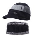 thumbnail image 1 of GRNSHTS Winter Beanie Hat Scarf Set,2PCS Knit Winter Warm Beanies Hat Thick Fleece Lined Winter Skull Cap Scarf for Men Boys (Black), 1 of 6
