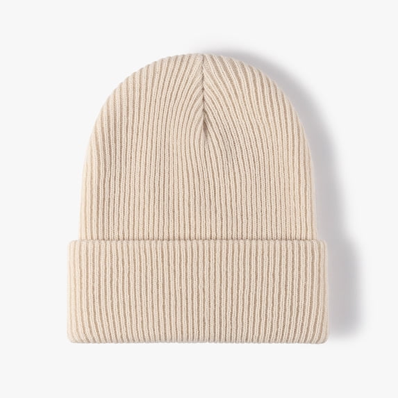 GRNSHTS Winter Knit Beanie for Men Women Unisex Warm Long Cuffed Plain Skull Cap (Beige)