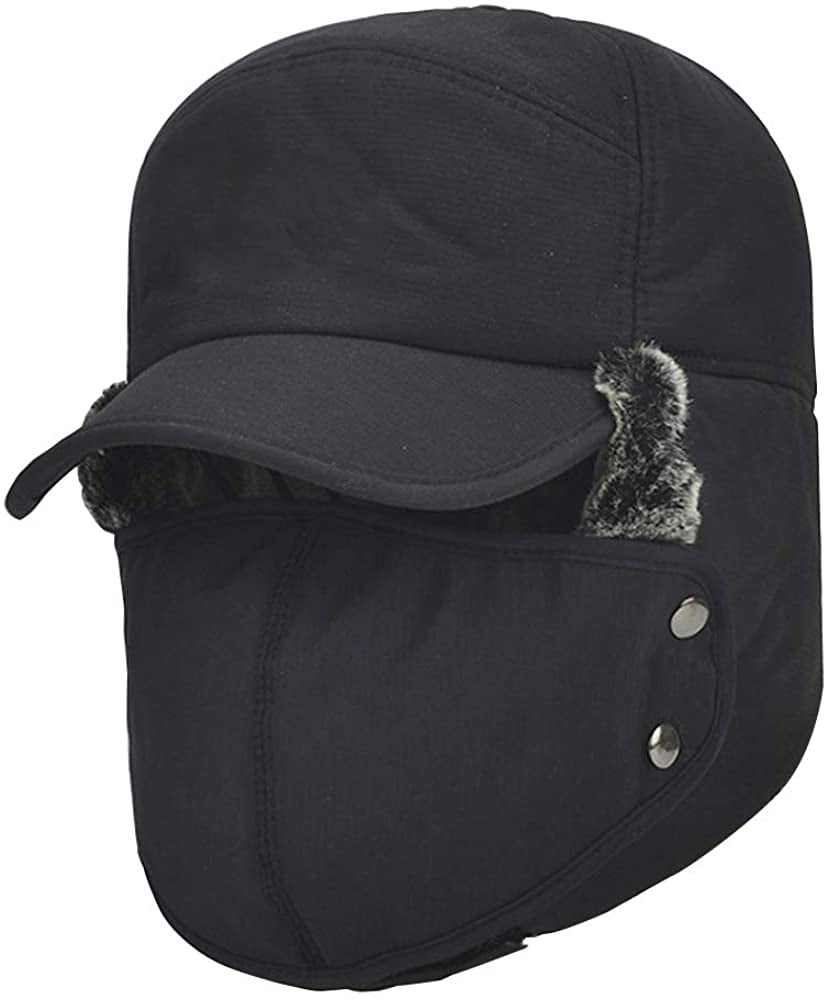 GRNSHTS Winter Warm Facemask Cap, 3 in 1 Bomber Hat with Full Face