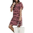 thumbnail image 1 of GRNSHTS Women Plus Size Holiday Loose Short Sleeve V Neck Long Dress Summer Beach Boho Baggy Loose Cotton Oversized Kaftan Tunic Tops T Shirts Dress, 1 of 4