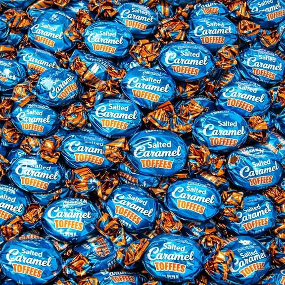 GROBITS - Salted Caramel Toffee 500g Soft Chewy Traditional British Sweet Bulk Bag for Sharing, Parties, Gifts & Nostalgic Treats