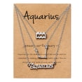 thumbnail image 1 of GROBRO7 3Pcs Constellation Zodiac Necklaces Gold Plated Letter Necklaces Jewellery Gifts for Mum Sister Girlfriend, Silver, 1 of 5