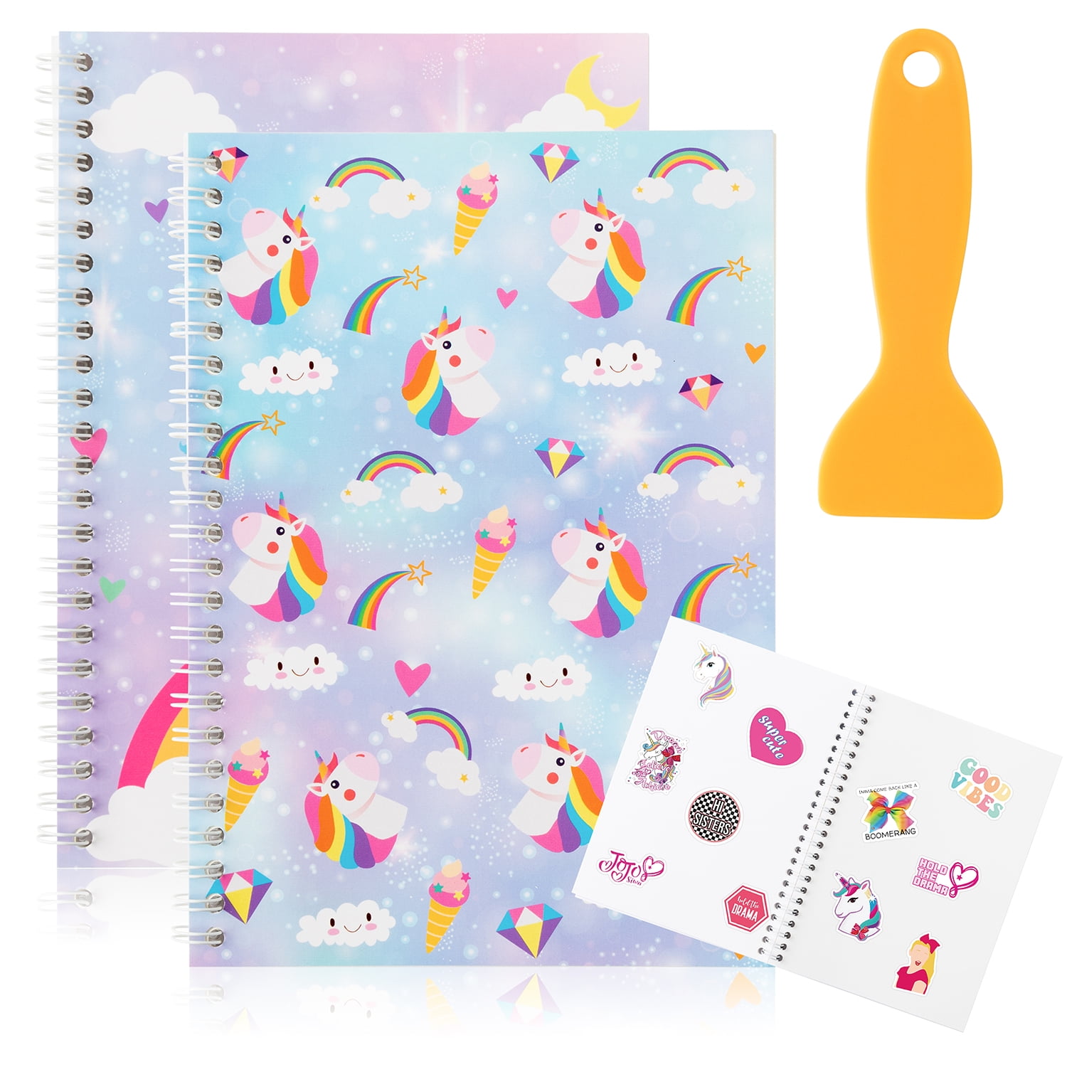 GROBRO7 Sticker Collection Book with Unicorn Sign Spiral-Bound Album with Scoop Birthday Gifts Party Favors Gifts for Kids