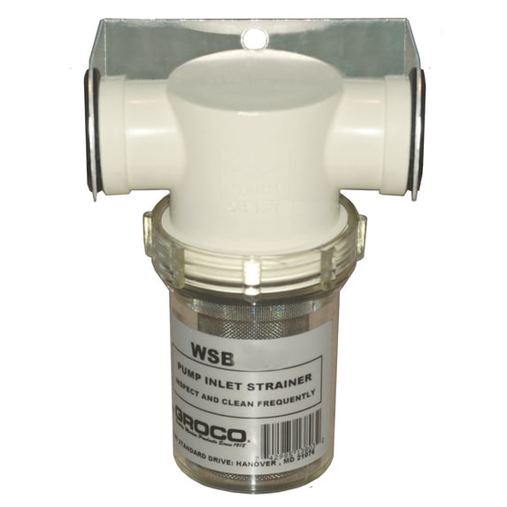 6" White, Clear, and Gray Outdoor Marine Groco 1/2-Inch Fresh Water Strainer with Plastic Basket