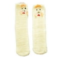 thumbnail image 1 of GROFRY 1 Pair Adults Socks Cartoon Cat Rabbit Alpaca Giraffe Chick Fuzzy Fluffy Thickened Stretchy Keep Warm Coral Fleece Autumn Winter Floor Sleeping Socks for Home, 1 of 8
