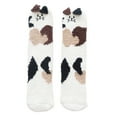 thumbnail image 1 of GROFRY 1 Pair Adults Socks Cartoon Cat Rabbit Alpaca Giraffe Chick Fuzzy Fluffy Thickened Stretchy Keep Warm Coral Fleece Autumn Winter Floor Sleeping Socks for Home, 1 of 8