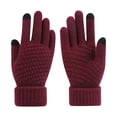thumbnail image 1 of GROFRY 1 Pair Cycling Gloves Knitted Touchscreen Full Finger Stretchy Thickened Cold Resistant Solid Color Autumn Winter Men Women Motorcycle Riding Gloves for Outdoor, 1 of 8