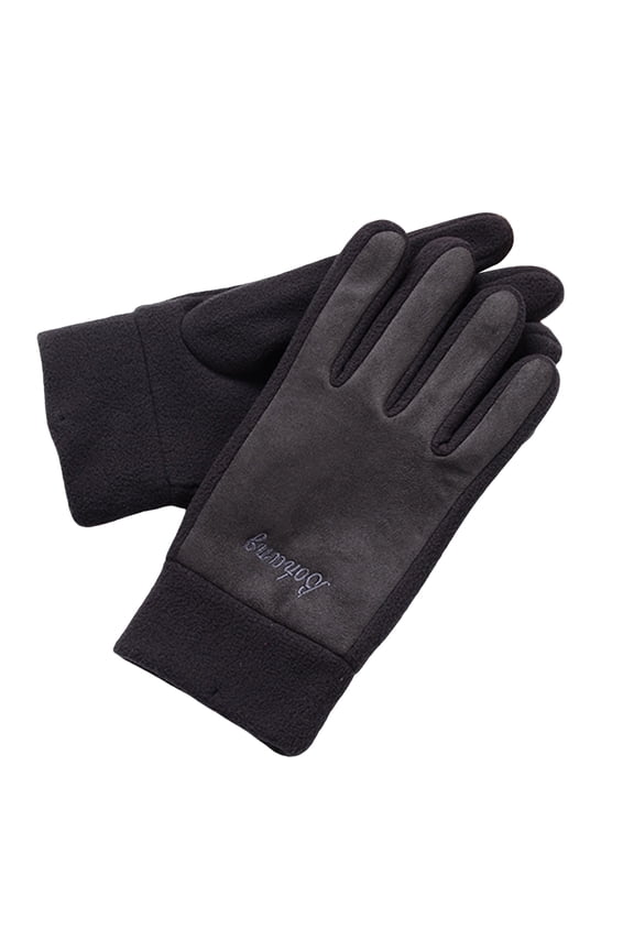 1 Pair Cycling Gloves Touchscreen Full Finger Letter Embroidery Moisture Wicking Soft Cold Resistant Solid Color Autumn Winter Men Women Motorcycle Riding Gloves for Daily