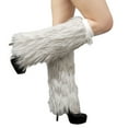 thumbnail image 1 of GROFRY 1 Pair Female Leggings Medium Tube Solid Soft Anti-cold Warm Keeping Faux Fur Knee-length Hipster Warm Sock for Daily, 1 of 8