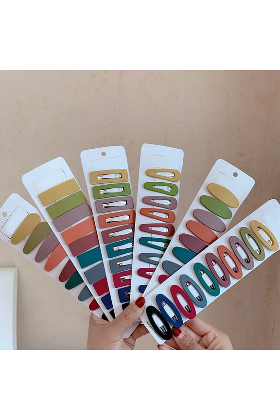 10Pcs Barrettes Geometric Headdress Non-slip Women Snap Hair Clip for Birthday Party