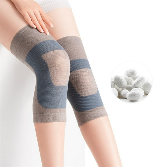 GROFRY 1Pair Knee Brace Non-slip High Elastic Ultra Soft Women Knitted Knee Compression Support for Gym