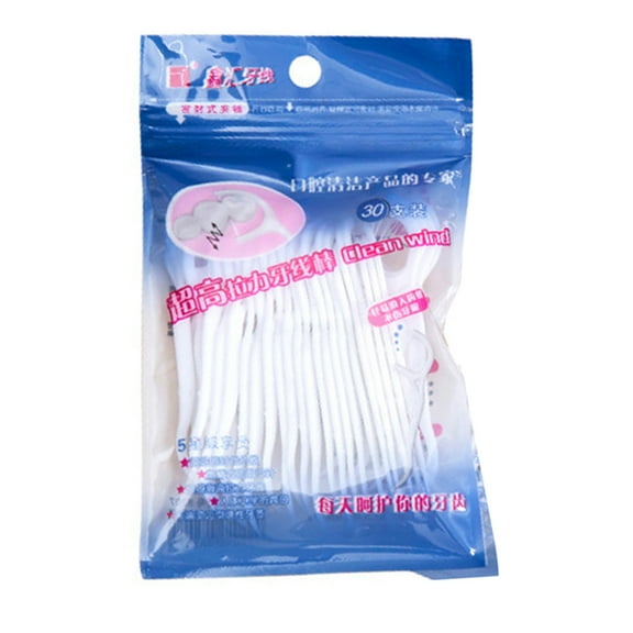 GROFRY 30Pcs Kids Elastic Dental Floss Stick Tooth Interdental Cleaner Oral Care Tool