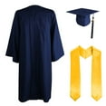 thumbnail image 1 of GROFRY 3Pcs/Set Graduation Costume Matte Graduation Cap Shoulder Stoles And Gown Set Unisex Loose Fit Gown for High School College Postgrad Graduation Ceremonies, 1 of 7