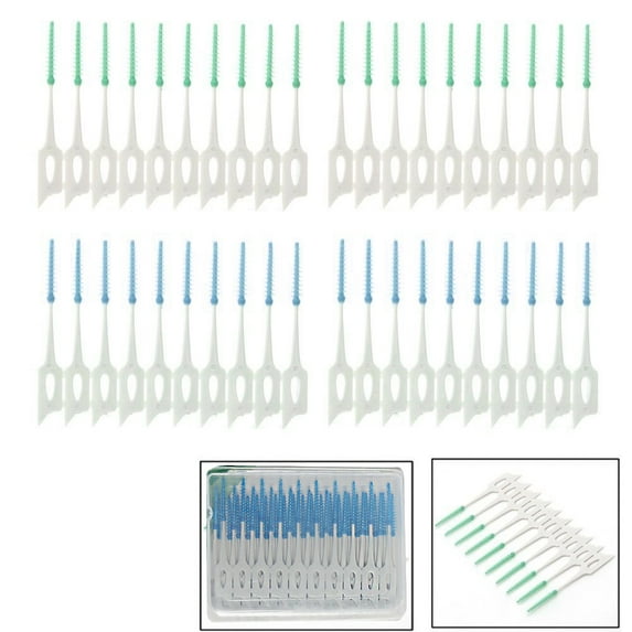 GROFRY 40 Pcs Toothpick Picks Soft Teeth Slit Brush Massager Oral Dental Health Care