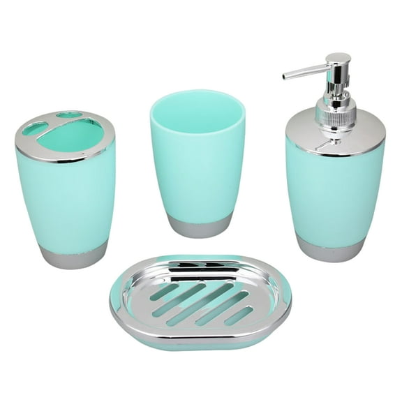 GROFRY 4Pcs/Set Mouthwash Cup Bathroom Kit Toothbrush Cup with Toothpaste Position Lotion Bottle Soap Box Sink Accessory Set