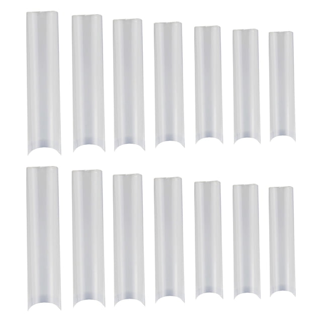 GROFRY 504Pcs White/Transparent Nail Artificial Tips Long Flat Tapered ...