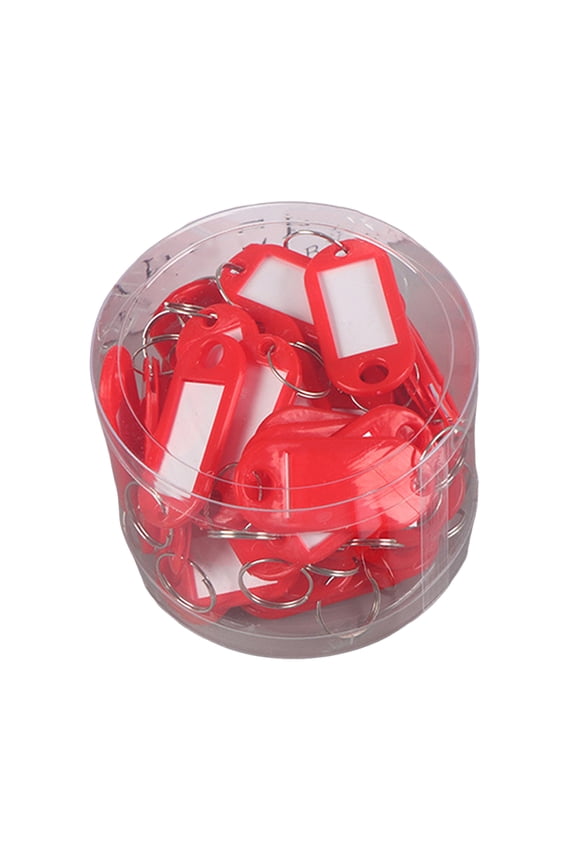 50Pcs Keyring Tags Plastic Key Fobs ID Tags with Split Keyring Paper Insert Key Tags Writing Paper Keychain Organizer