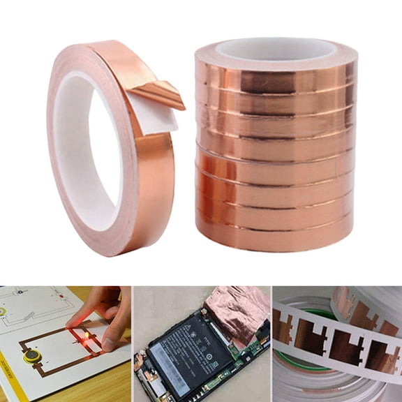 GROFRY 5mm x 20m Single-sided Conductive Self Adhesive Heat Insulation Copper Foil Tape