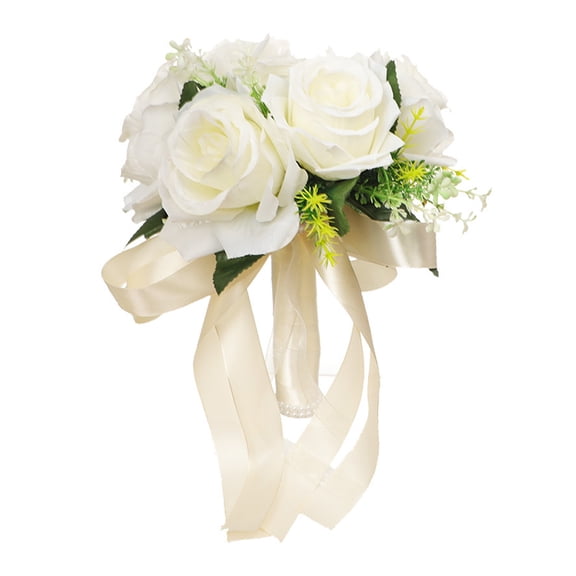 GROFRY Artificial Flower Eco-friendly Beautiful Faux Silk Flower Wedding Bridal Simulation Bouquet for Home