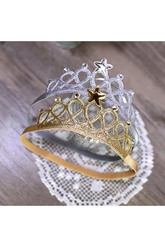 Baby Girl Adjustable Crown Headband Head Turban Elastic Hair Band Headwear