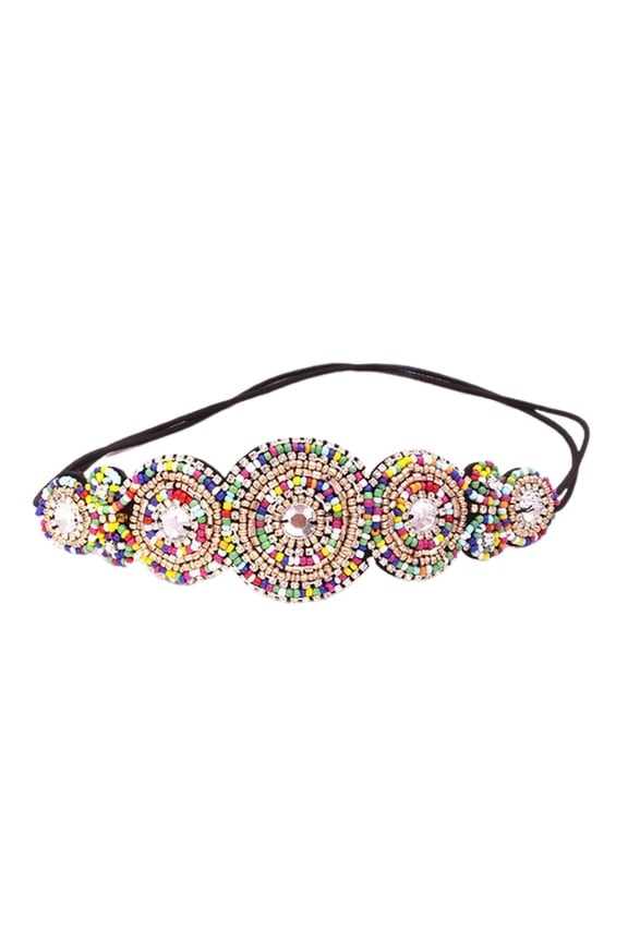 Beautiful Elastic Headband Exquisite Craftsmanship Headpiece Bohemian Rhinestone Beaded Women Headband Hair Accessories