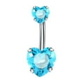 thumbnail image 1 of GROFRY Belly Button Ring Eye-catching Corrosion Resistant Heart Shaped Belly Navel Stud Piercing Jewelry for Girl, 1 of 8