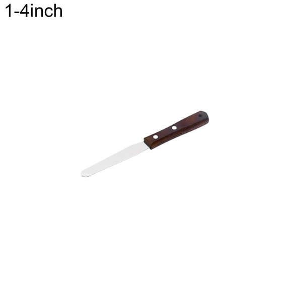 GROFRY Cake Spatula Wooden Handle Baking Tools Stainless Steel Cupcakes Fondant Scraper for Kitchen