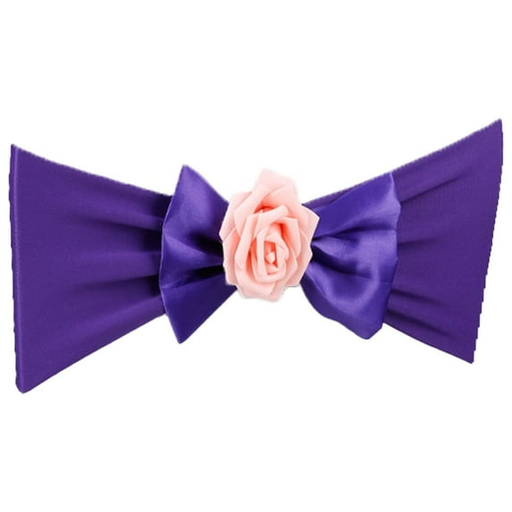 GROFRY Chair Decoration Vivid Color Flower Design Stretchy Stunning Visual Effect Universal Decorative Spandex Banquet Event Decor Bow-knot Chair Sashes for Home