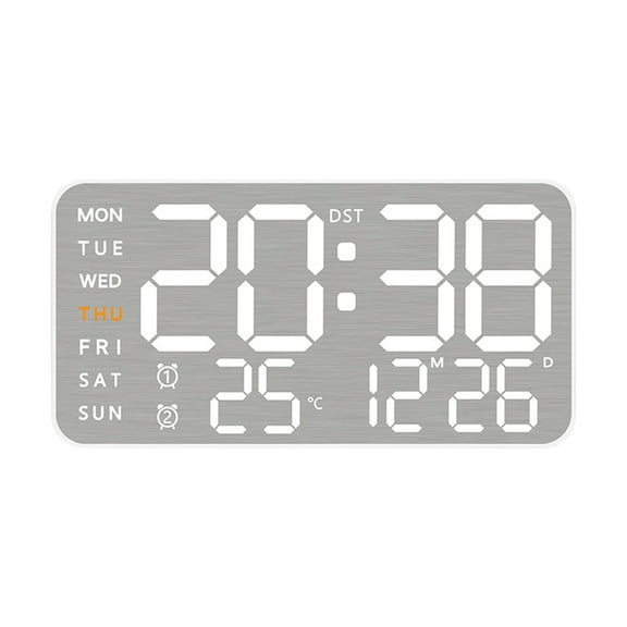 GROFRY Digital Wall Clock with Remote Control Large Display 12/24Hr Plug-in LED Digital Alarm Clock with Temperature