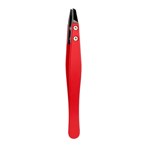 GROFRY Eyebrow Tweezer Compact Size Reusable High Precision Rustproof Slant Tip Design Stainless Steel Eyebrow Clip Hair Removal Tweezer Makeup Tool for Women,Red
