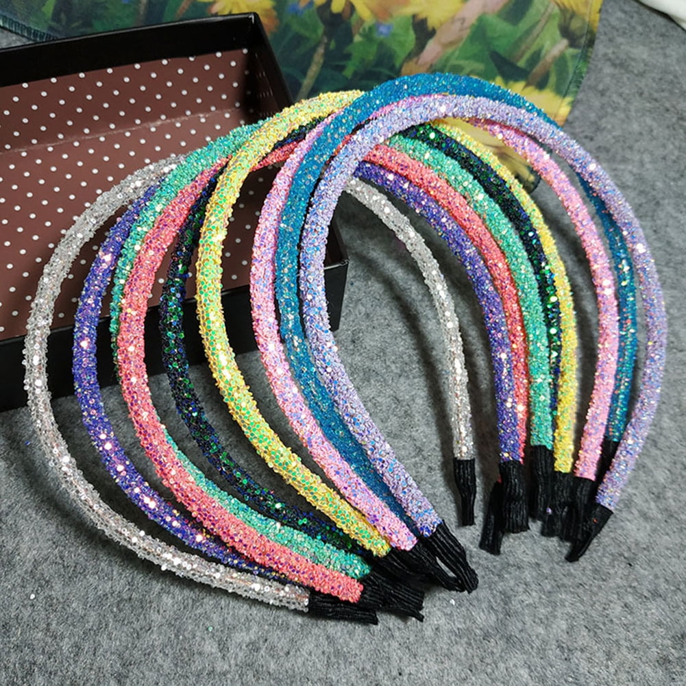 GROFRY Fashion Glitter Sequined Hair Hoop Hairband Women Face Washing Headband Headwear