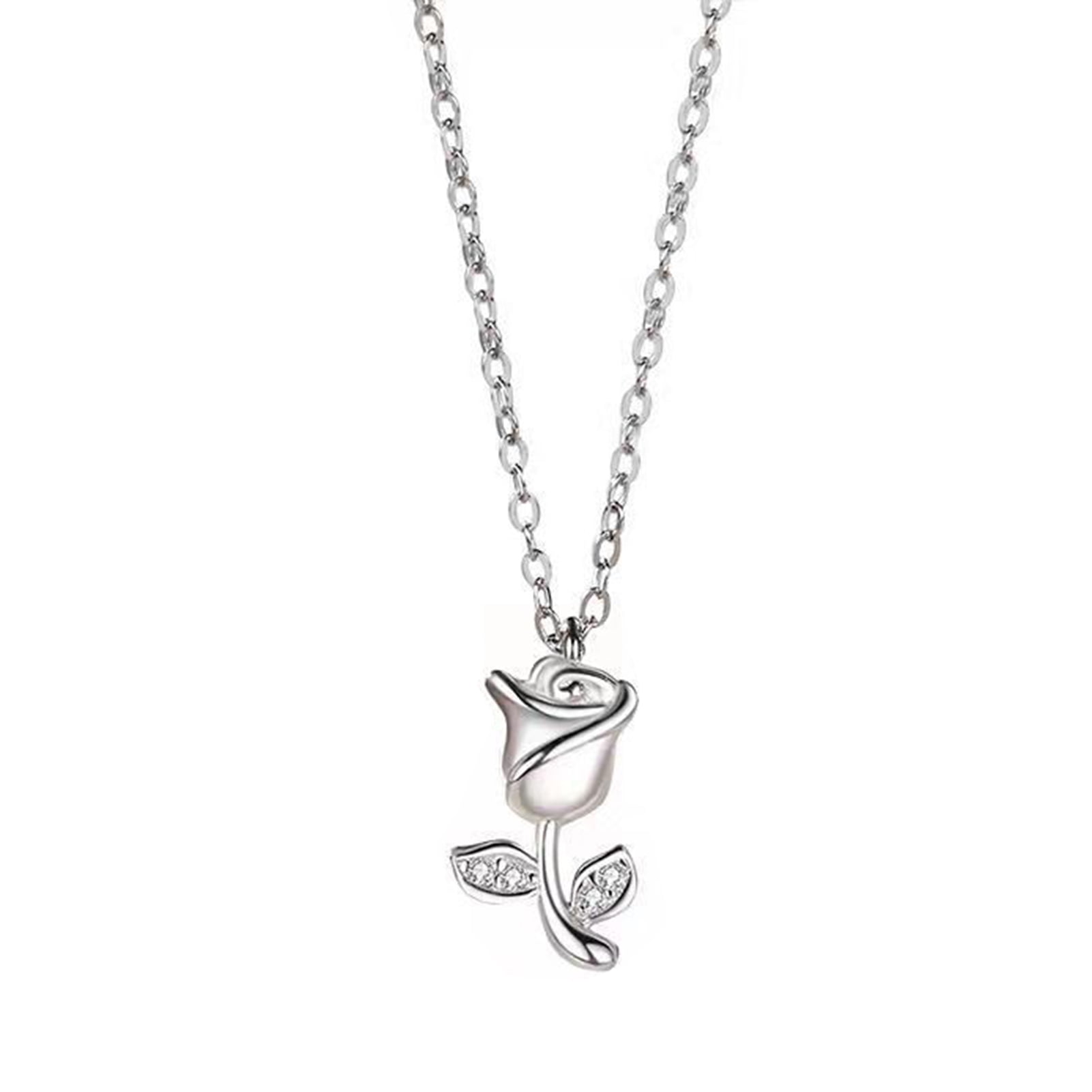 Buy Silver Plated My Heart Rose Pendant Necklace by Eina Ahluwalia Online  at Aza Fashions.