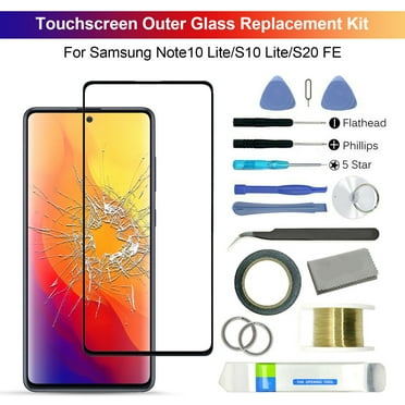 GROFRY Glass Screen Replacement Ultra thin High Clarity Outer Front Screen Lens Repair Kit with Adhesive for Galaxy Note 10 Lite/S10 Lite/S20 FE
