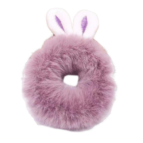 GROFRY Hair Rope Cartoon Design Rabbit Ear High Elasticity Comfortable Hand Feeling Strong Tightening Force Decorate Headwear Imitation Rabbit Fur Elastic Hair Band for Daily Life