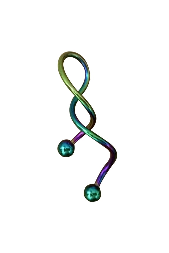 Industrial Barbell 1Pc 14g Cool Twist Spiral Ear Industrial Barbell Belly Ring Piercing Earring