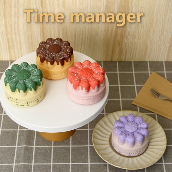 GROFRY Mechanical Timer Compact Multifunctional Pudding Shape 60 Minutes Cartoon Manual Kitchen Timer Restaurant Tools