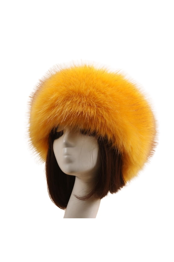 New Thick Fluffy Faux Fur Headband Hat Winter Earwarmer Ski Hats