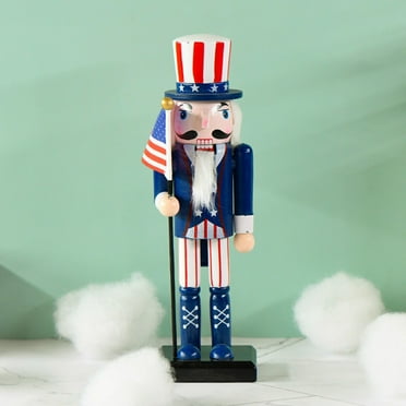 GROFRY Nutcracker Soldier Cute Add Atmospheres Lightweight Wooden Patriotic 4th of July Decorations Home Decor