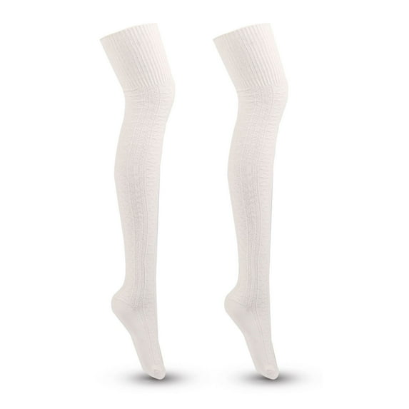 GROFRY Retro 1Pair Women Stockings Lengthened Breathable Cotton Over Knee Thigh Socks for Lady