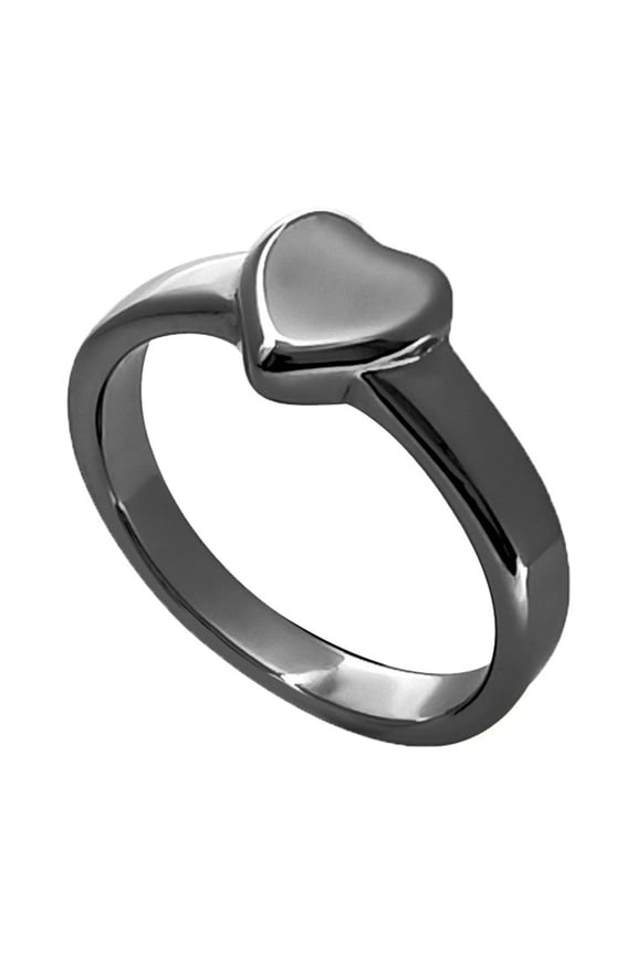 Retro Ring Pure Color Polished Titanium Steel Heart Surface Knuckle Ring Simple Style Multi Sizes Anti-Rust Thumb Ring Lightweight Finger Jewelry
